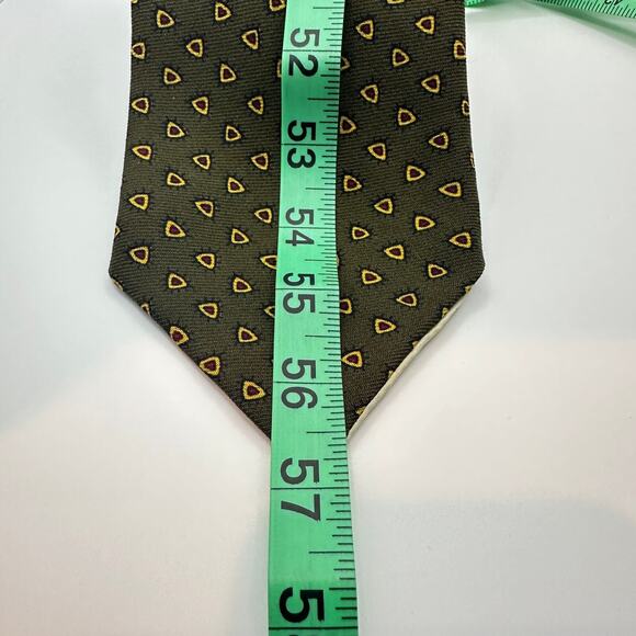 Vintage Rivetz Printed Necktie Olive Green Business Casual Office Formal Rare - Picture 9 of 9